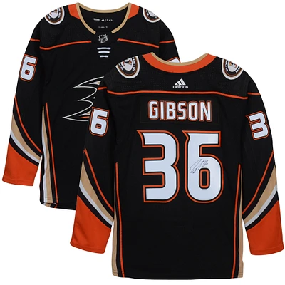 John Gibson Anaheim Ducks Autographed Black Adidas Authentic Jersey