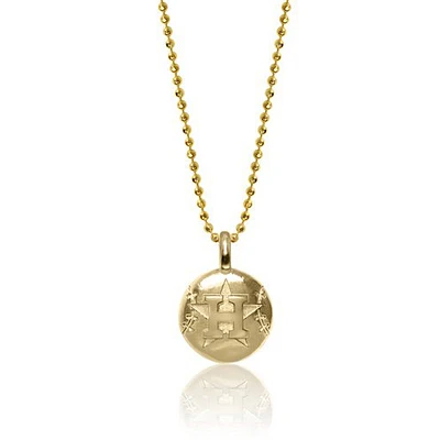 Women's Alex Woo Houston Astros 14k Yellow Gold Disc Necklace