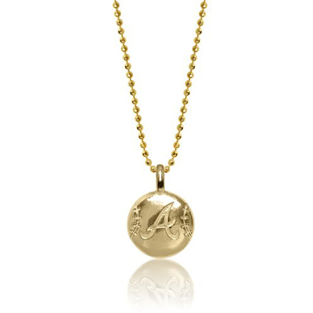 Women's Alex Woo Atlanta Braves 14k Yellow Gold Disc Necklace