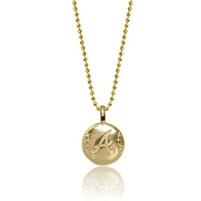 Women's Alex Woo Atlanta Braves 14k Yellow Gold Disc Necklace