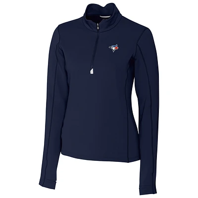Women's Cutter & Buck Navy Toronto Blue Jays Traverse Half-Zip Pullover Jacket