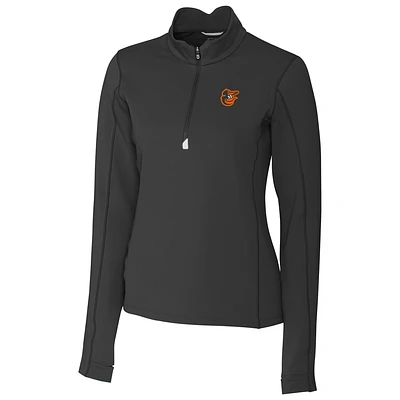 Women's Cutter & Buck Black Baltimore Orioles Traverse Half-Zip Pullover Jacket