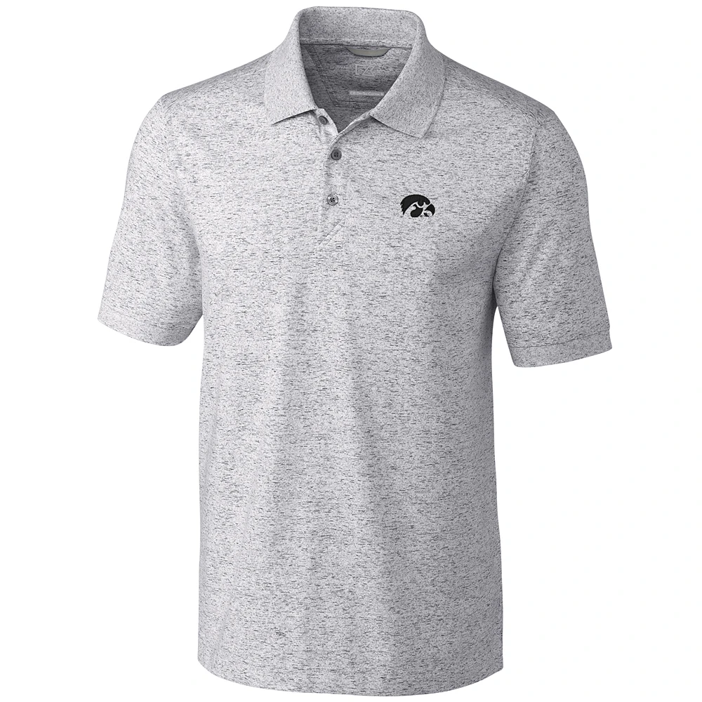 Men's Cutter & Buck Gray Iowa Hawkeyes Big & Tall Advantage Space Dye Polo