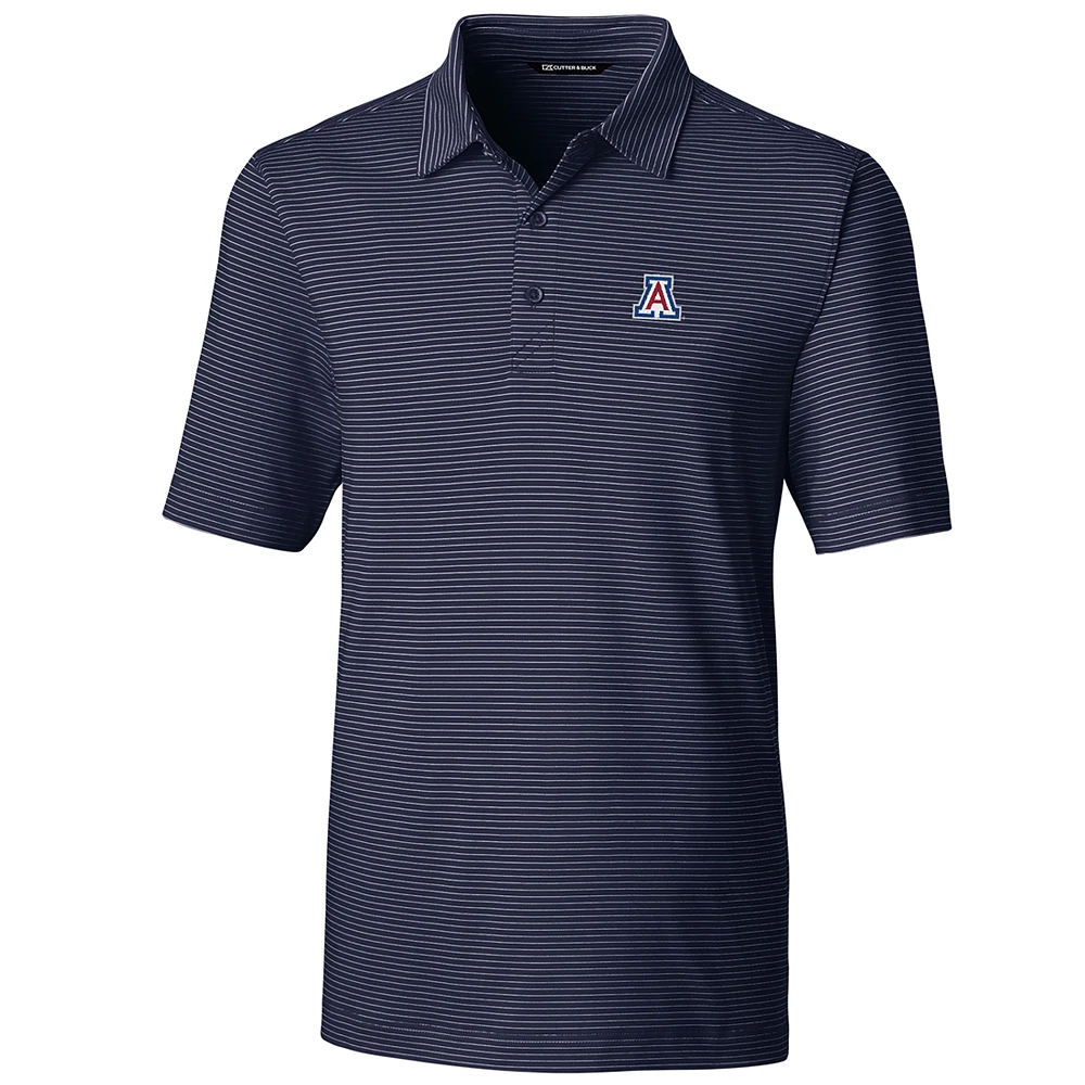Men's Cutter & Buck Navy Arizona Wildcats Big Tall Forge Pencil Stripe Polo