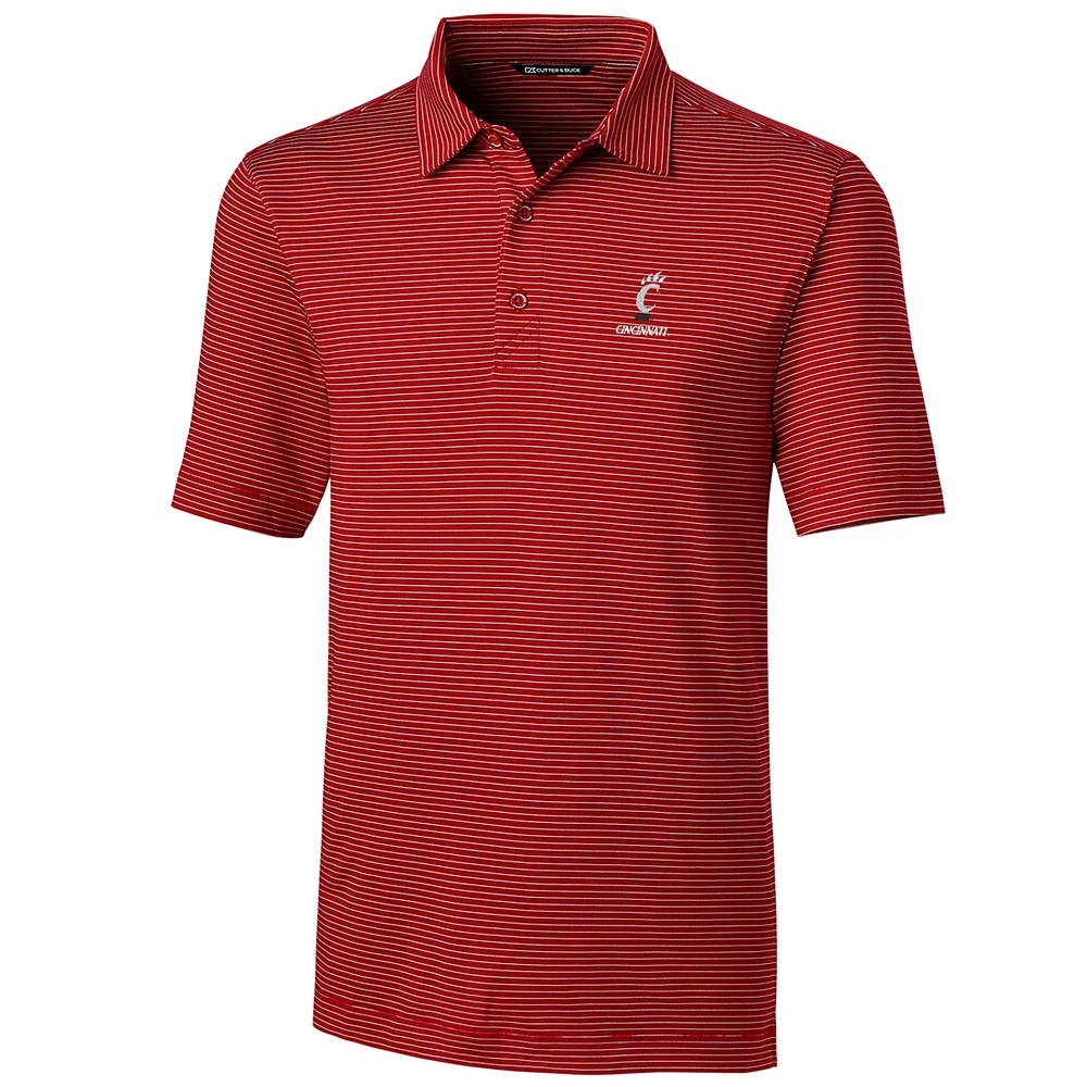 Men's Cutter & Buck Red Cincinnati Bearcats Big Tall Forge Pencil Stripe Polo