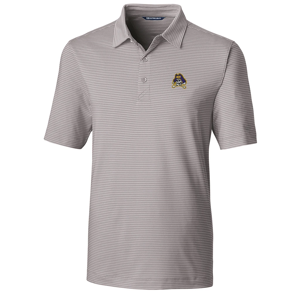 Men's Cutter & Buck Gray ECU Pirates Big Tall Forge Pencil Stripe Polo