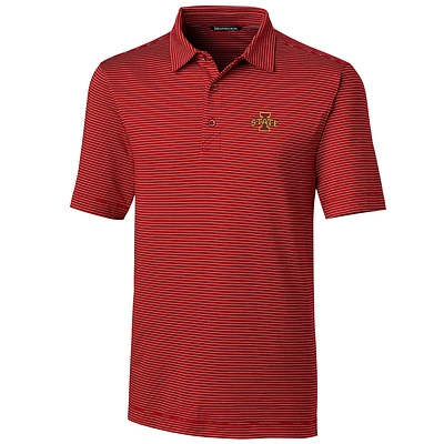 Men's Cutter & Buck Red Iowa State Cyclones Big & Tall Forge Pencil Stripe Polo