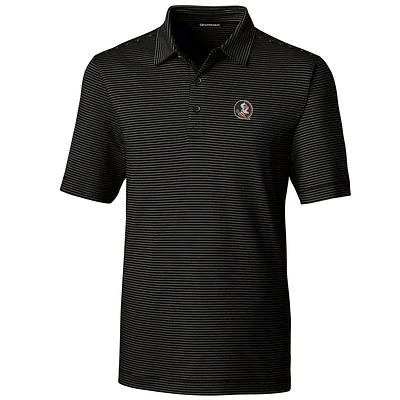 Men's Cutter & Buck Black Florida State Seminoles Big Tall Forge Pencil Stripe Polo