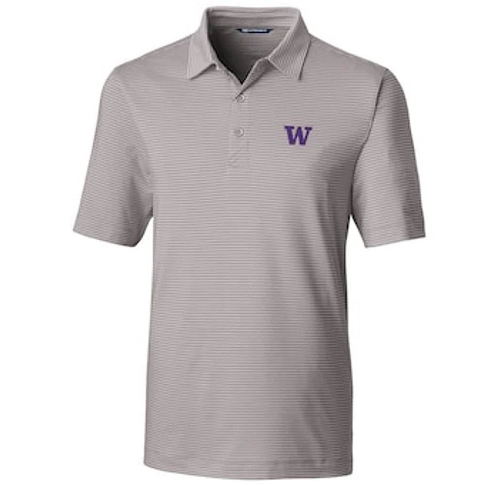 Men's Cutter & Buck Gray Washington Huskies Big & Tall Forge Pencil Stripe Polo