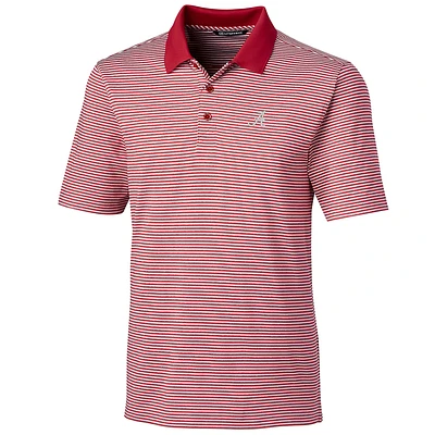 Men's Cutter & Buck Red Alabama Crimson Tide Big & Tall Forge Tonal Stripe Polo