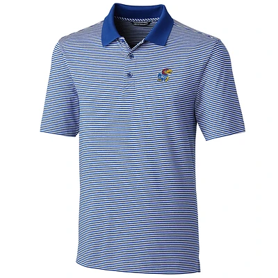 Men's Cutter & Buck Royal Kansas Jayhawks Big & Tall Forge Tonal Stripe Polo