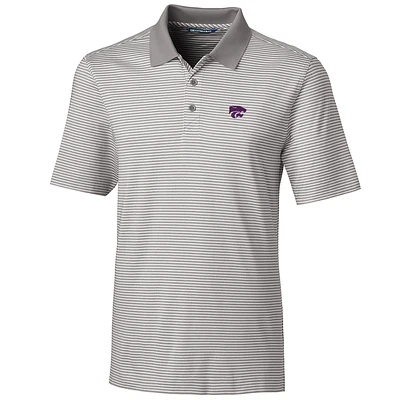 Men's Cutter & Buck Gray Kansas State Wildcats Big Tall Forge Tonal Stripe Polo