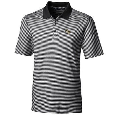 Men's Cutter & Buck Black UCF Knights Big & Tall Forge Tonal Stripe Polo