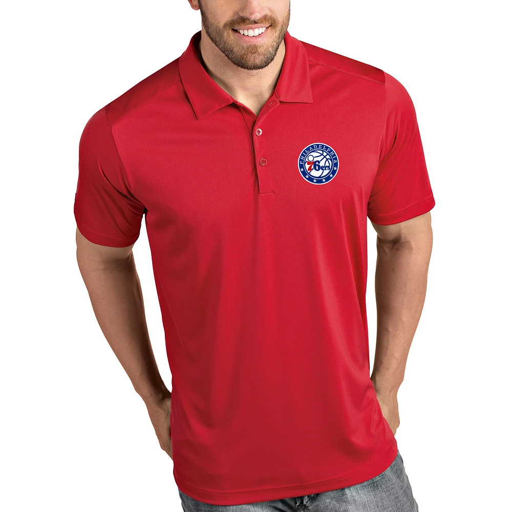 Men's Antigua Red Philadelphia 76ers Tribute Polo