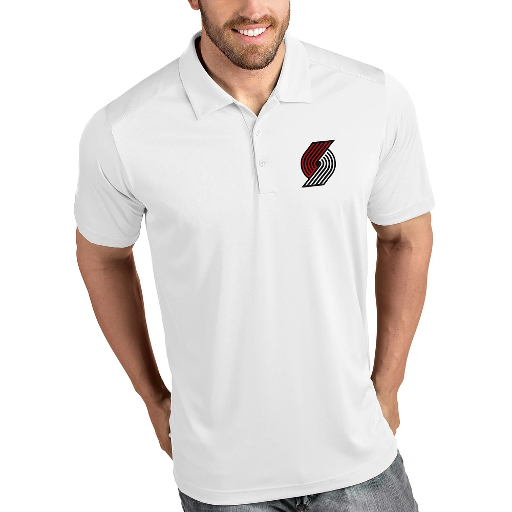 Men's Antigua White Portland Trail Blazers Tribute Polo
