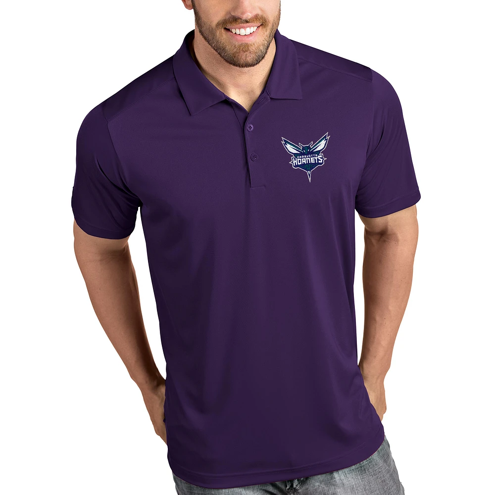 Men's Antigua Purple Charlotte Hornets Tribute Polo