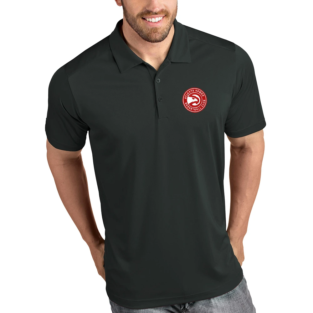 Men's Antigua Charcoal Atlanta Hawks Tribute Polo