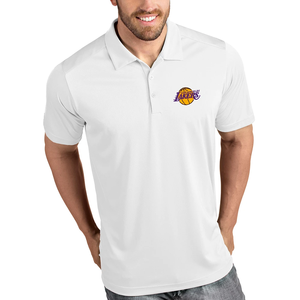Men's Antigua White Los Angeles Lakers Tribute Polo