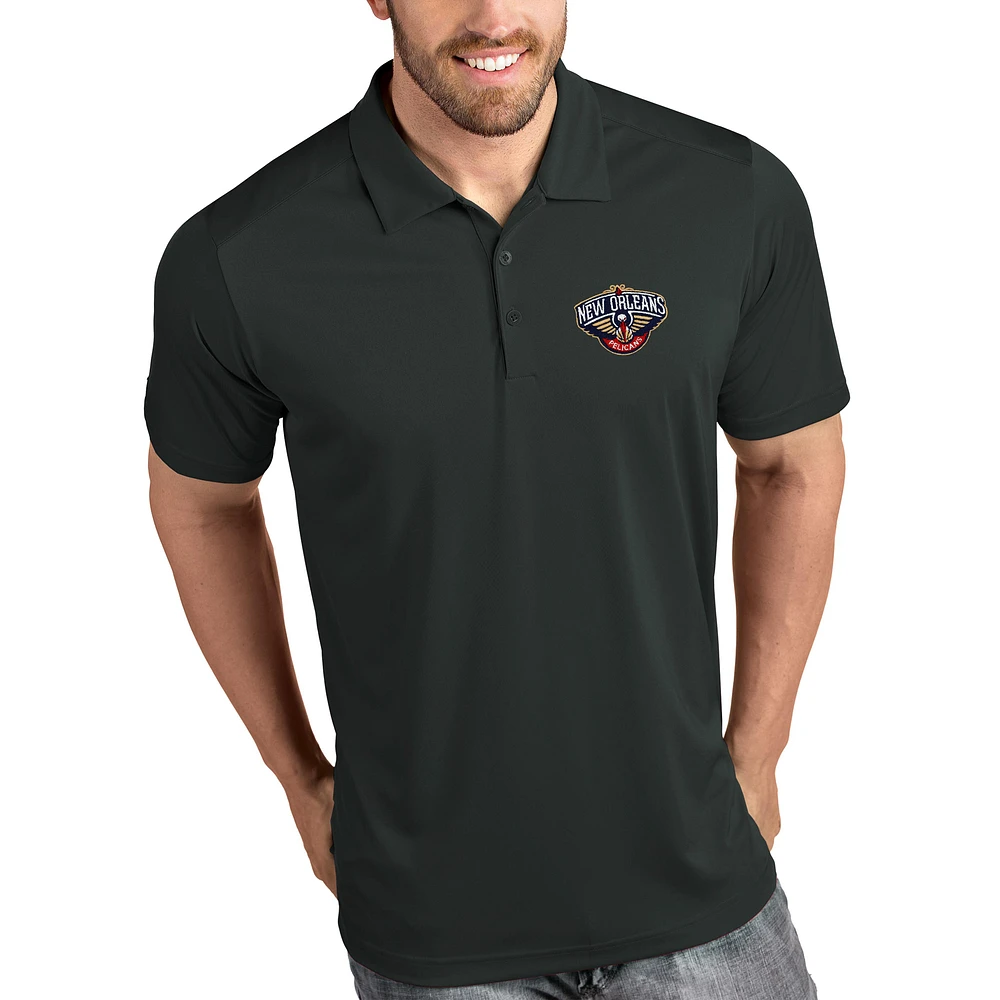 Men's Antigua Charcoal New Orleans Pelicans Tribute Polo
