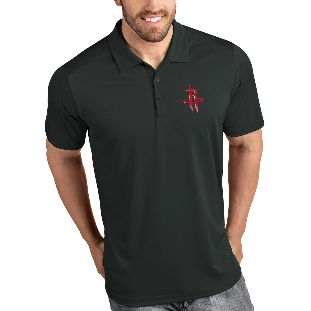 Men's Antigua Charcoal Houston Rockets Tribute Polo