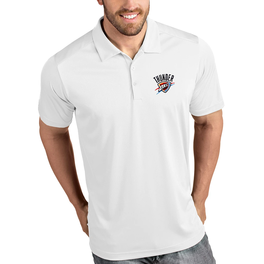 Men's Antigua White Oklahoma City Thunder Tribute Polo