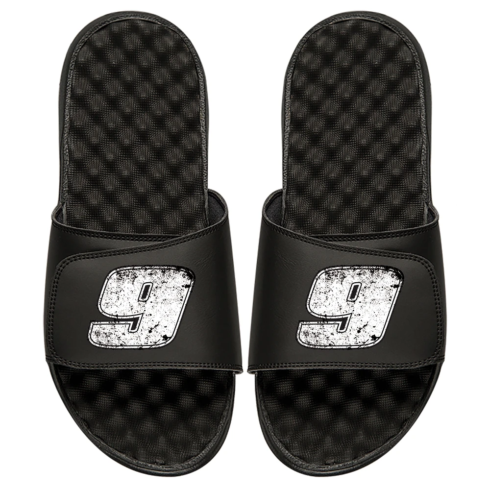 Youth ISlide Black Chase Elliott Driver Distressed Slide Sandals