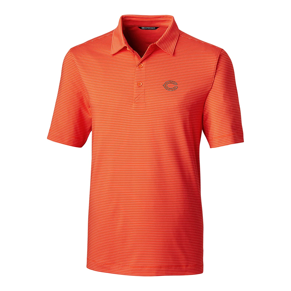 Men's Cutter & Buck Orange Chicago Bears Big Tall Forge Pencil Stripe Polo