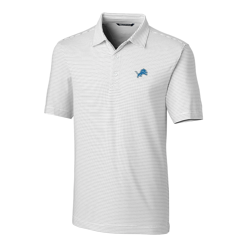 Men's Cutter & Buck White Detroit Lions Big & Tall Forge Pencil Stripe Polo