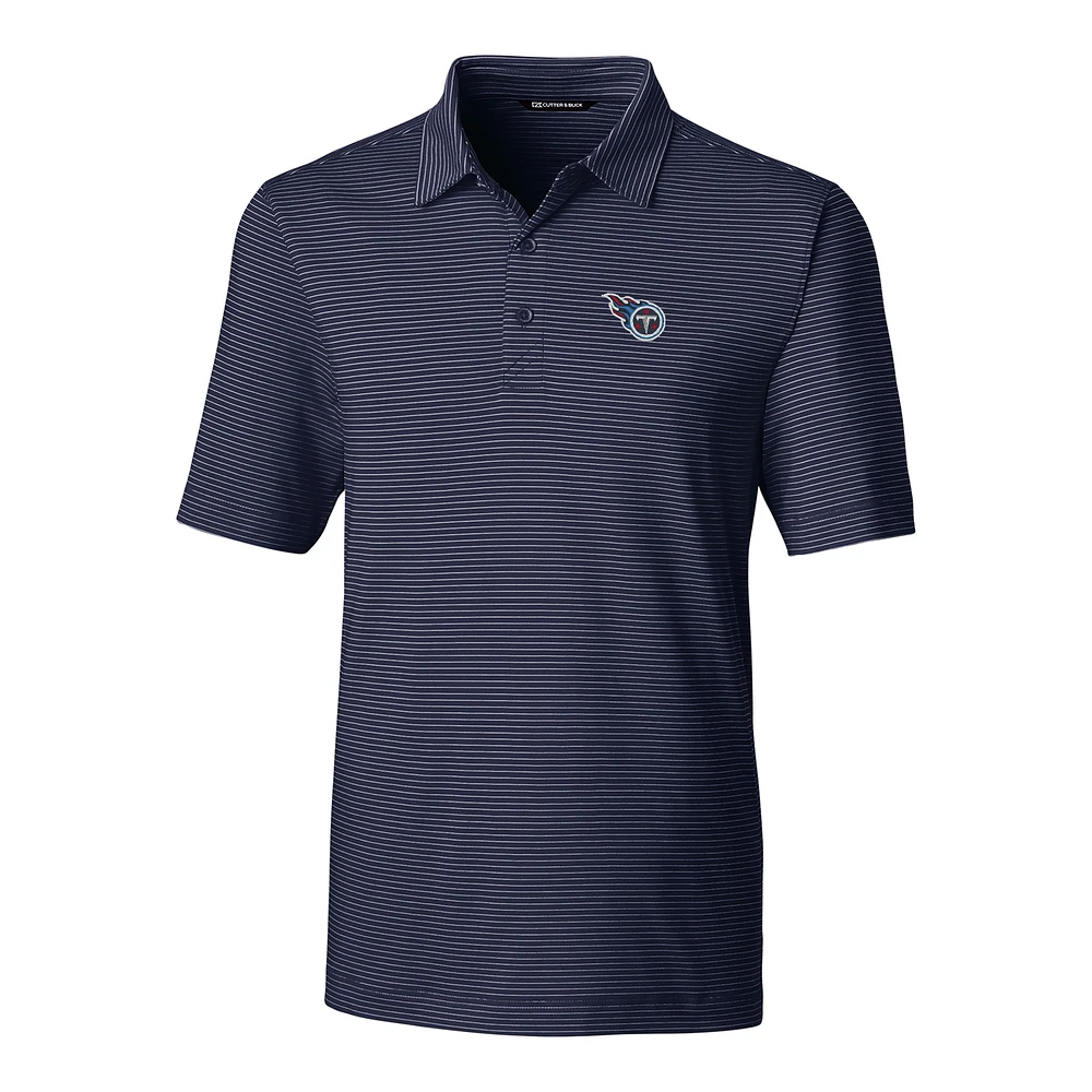 Men's Cutter & Buck Navy Tennessee Titans Big & Tall Forge Pencil Stripe Polo