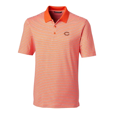Men's Cutter & Buck Orange Chicago Bears Big Tall Forge Tonal Stripe Polo