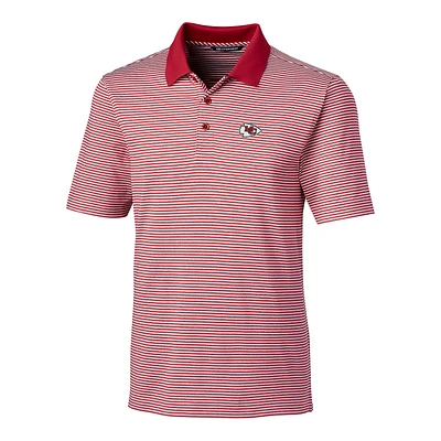 Men's Cutter & Buck Red Kansas City Chiefs Big Tall Forge Tonal Stripe Polo