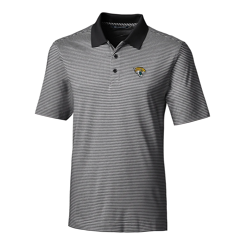 Men's Cutter & Buck Black Jacksonville Jaguars Big Tall Forge Tonal Stripe Polo