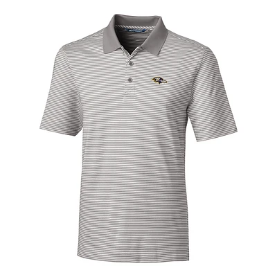 Men's Cutter & Buck Gray Baltimore Ravens Big Tall Forge Tonal Stripe Polo