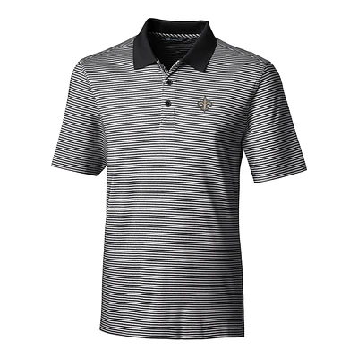 Men's Cutter & Buck Black New Orleans Saints Big Tall Forge Tonal Stripe Polo