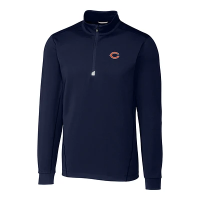 Men's Cutter & Buck Navy Chicago Bears Big Tall Traverse Half-Zip Pullover Jacket