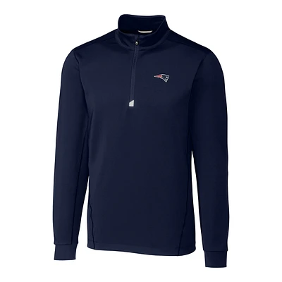 Men's Cutter & Buck Navy New England Patriots Big Tall Traverse Half-Zip Pullover Jacket