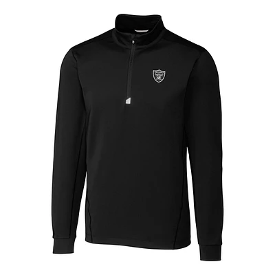 Men's Cutter & Buck Black Las Vegas Raiders Big Tall Traverse Half-Zip Pullover Jacket