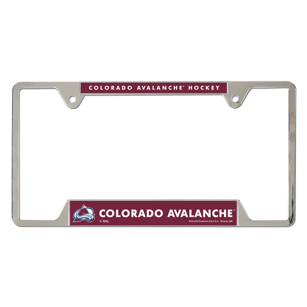 WinCraft Colorado Avalanche Chrome Plated Metal License Plate Frame