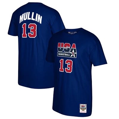 Men's Mitchell & Ness Chris Mullin Navy USA Basketball 1992 Dream Team Name & Number T-Shirt