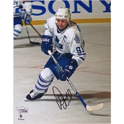Doug Gilmour Toronto Maple Leafs Autographed 8" x 10" White Jersey Skating Photograph