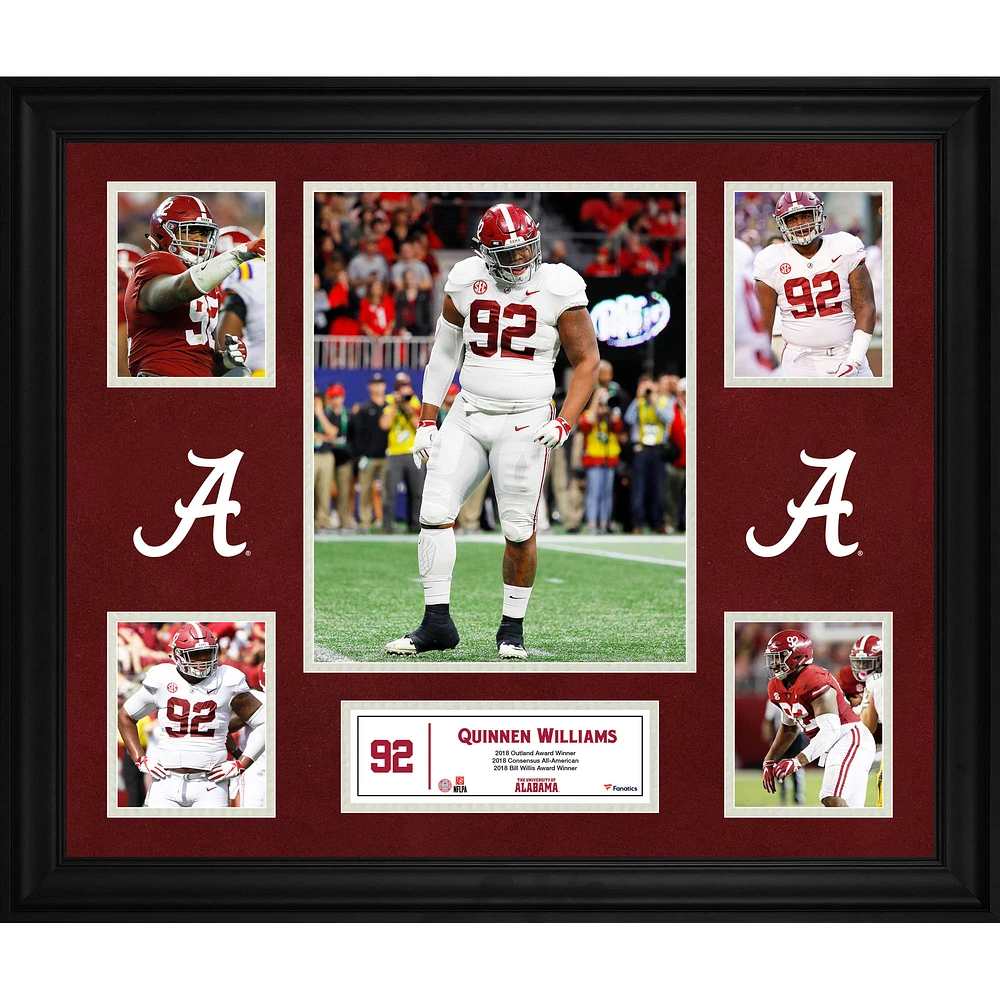 Quinnen Williams Alabama Crimson Tide Framed 23" x 27" 5-Photo Collage