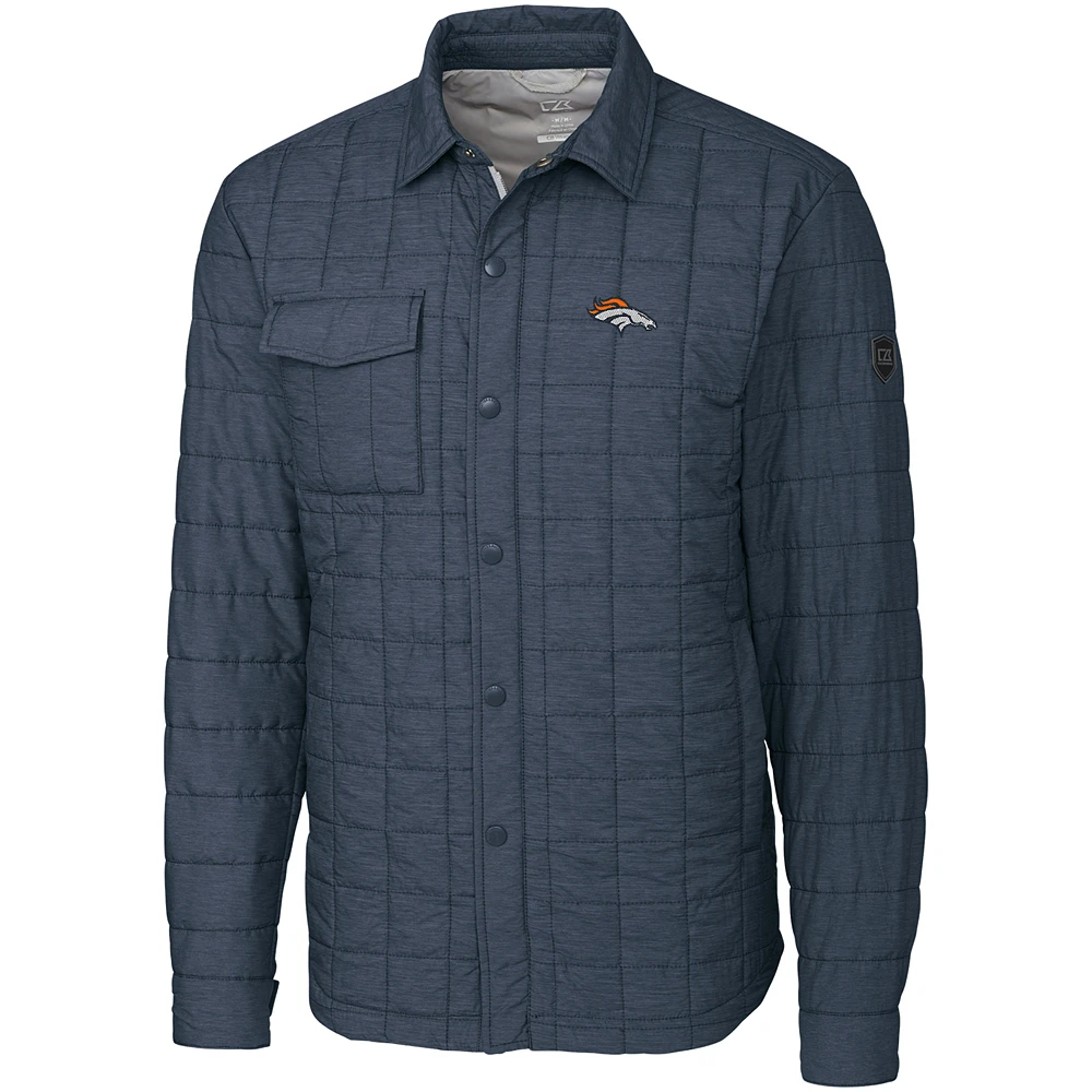 Men's Cutter & Buck Charcoal Denver Broncos Big Tall Rainier Shirt Jacket