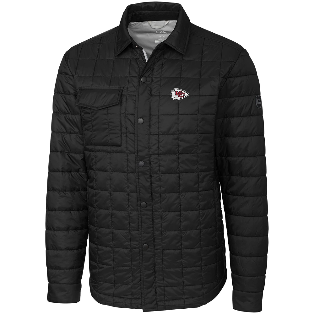 Men's Cutter & Buck Black Kansas City Chiefs Big Tall Rainier Shirt Jacket