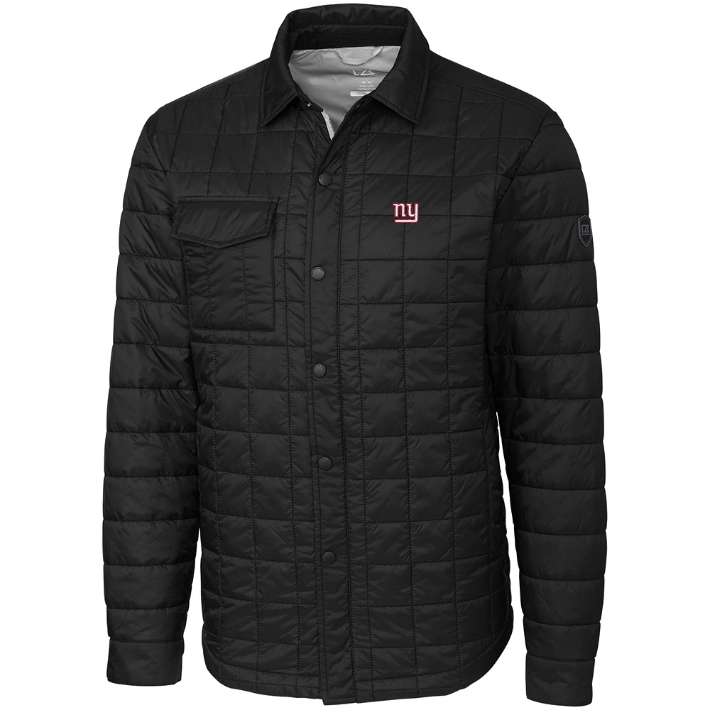 Men's Cutter & Buck Black New York Giants Big Tall Rainier Shirt Jacket