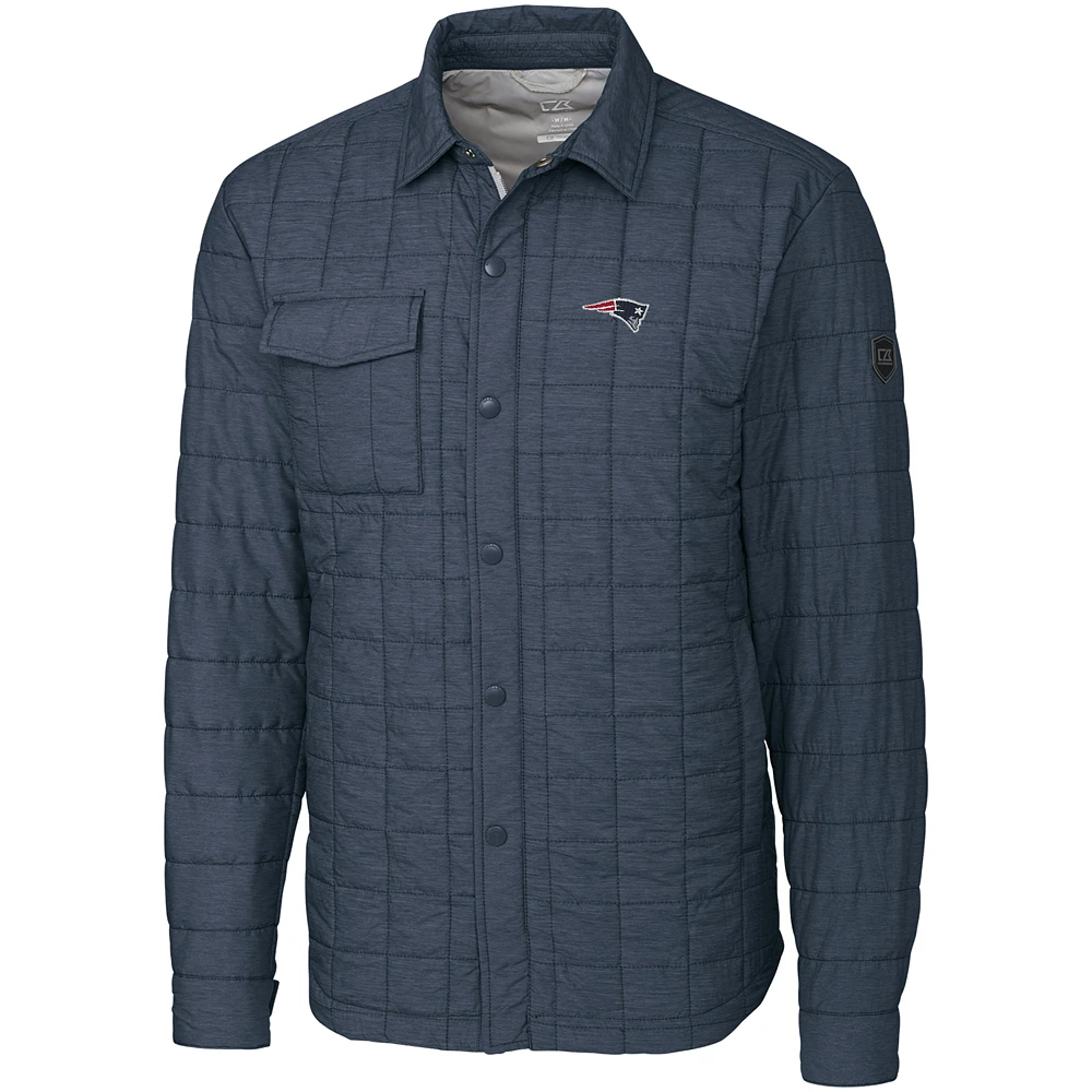 Men's Cutter & Buck Charcoal New England Patriots Big Tall Rainier Shirt Jacket