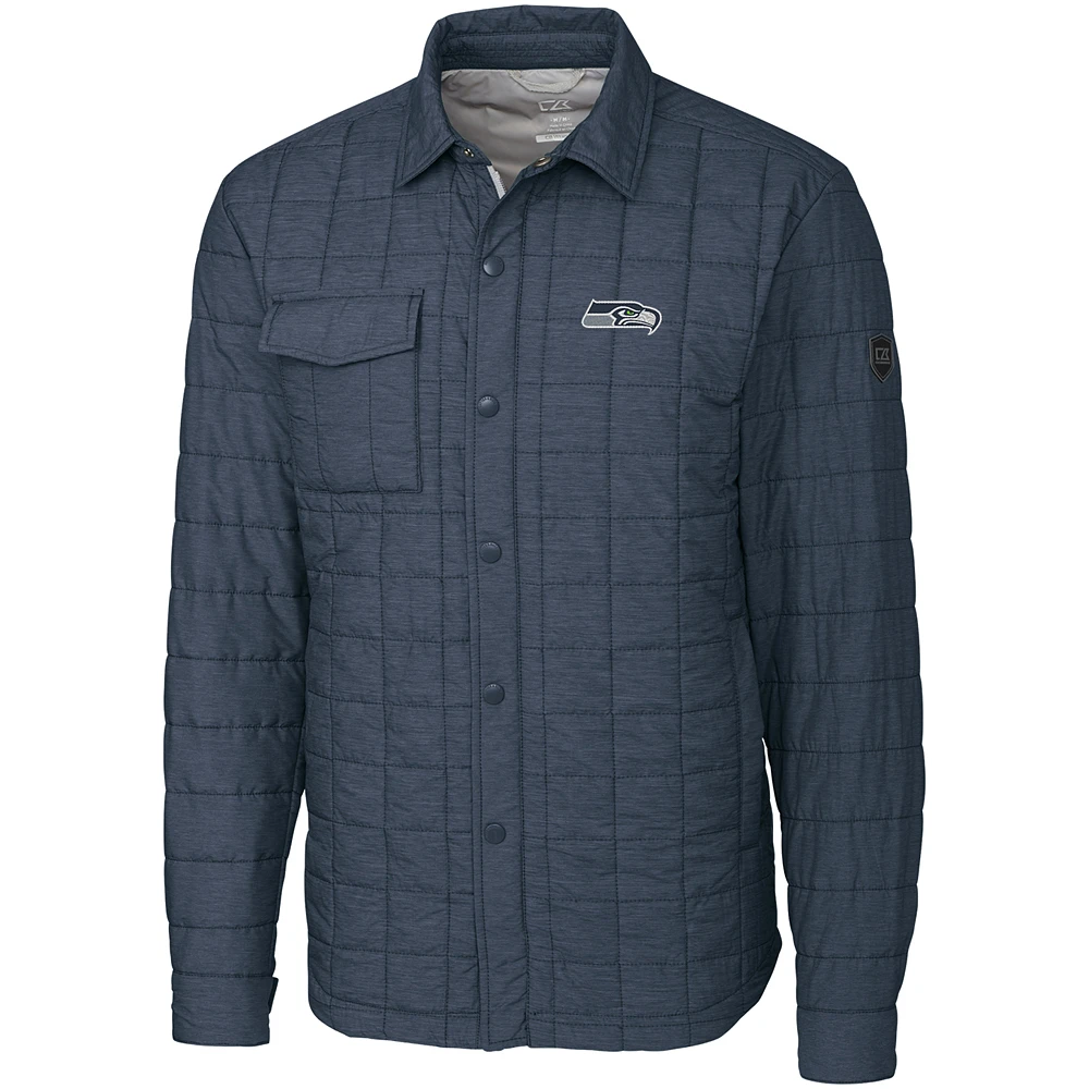 Men's Cutter & Buck Charcoal Seattle Seahawks Big Tall Rainier Shirt Jacket
