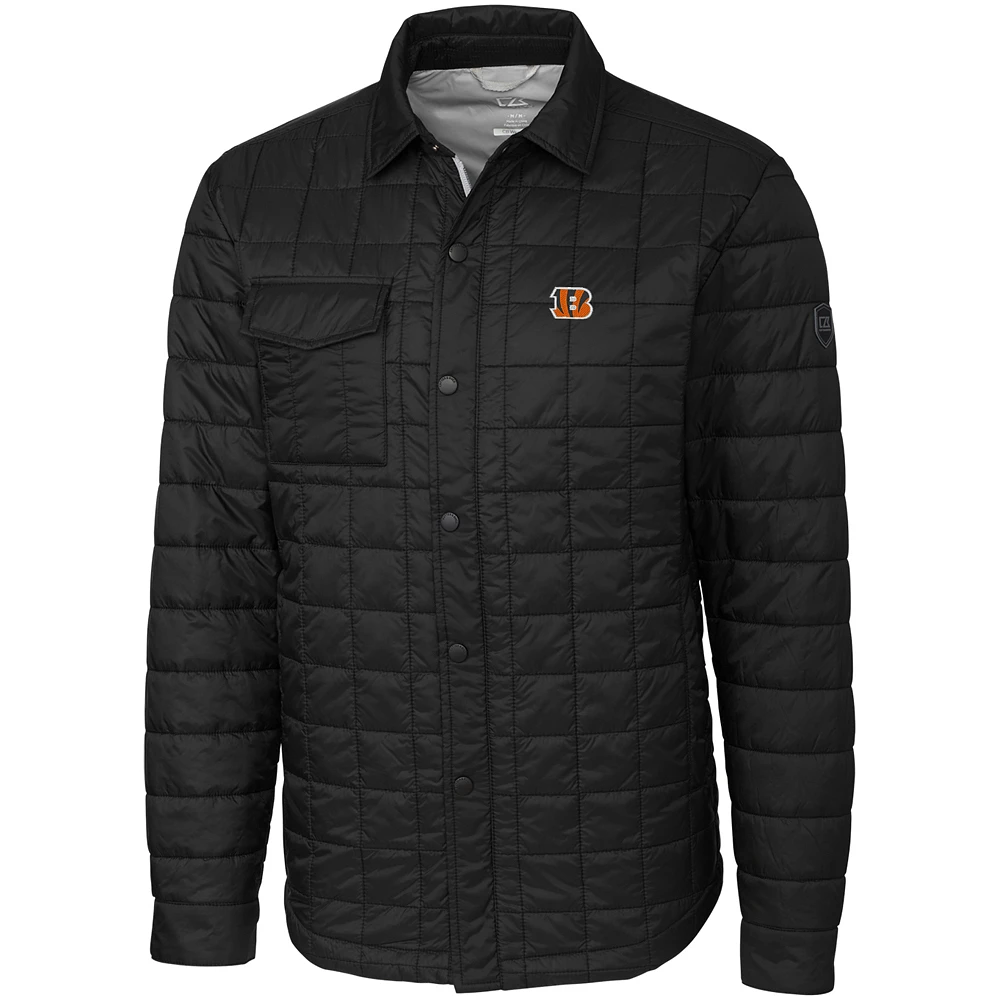 Men's Cutter & Buck Black Cincinnati Bengals Rainier Shirt Jacket