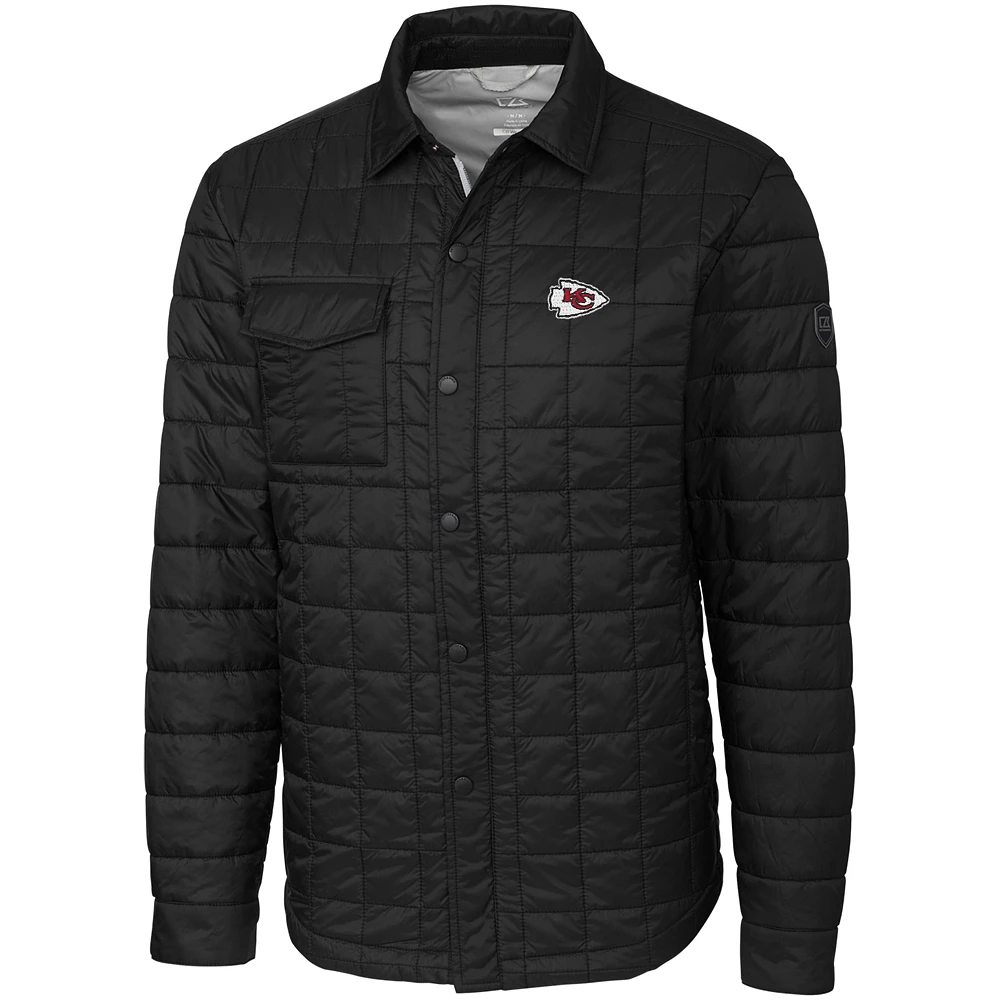 Men's Cutter & Buck Black Kansas City Chiefs Rainier Shirt Jacket
