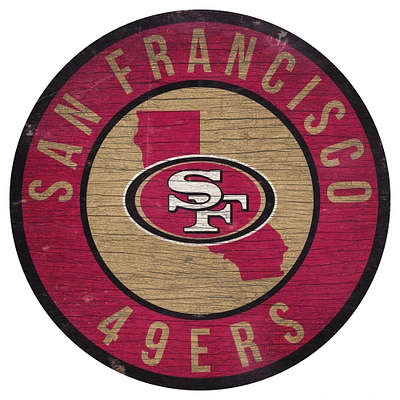 San Francisco 49ers 12'' x 12'' State Circle Sign