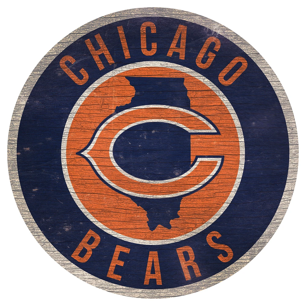 Chicago Bears 12'' x 12'' State Circle Sign